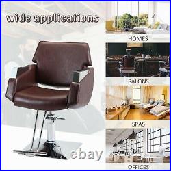 Heavy Duty Leather Barber Chair Hair Styling Salon Comfortable Backrest Armrest