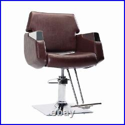 Heavy Duty Leather Barber Chair Hydraulic Salon Chair for HairStyling, Spa Beauty