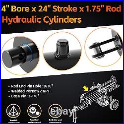 Heavy Duty Log Splitter Hydraulic Cylinder 4 Bore x 24 Stroke x 1.75 Rod