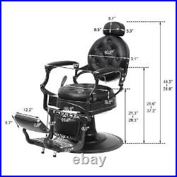 Heavy Duty Metal Retro Barber Chair All Purpose Hydraulic Recline Salon Chair US