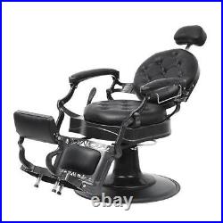 Heavy Duty Metal Retro Barber Chair All Purpose Hydraulic Recline Salon Chair US
