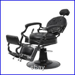 Heavy Duty Metal Retro Barber Chair All Purpose Hydraulic Recline Salon Chair US
