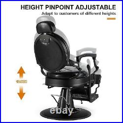 Heavy Duty Metal Retro Barber Chair All Purpose Hydraulic Recline Salon Chair US