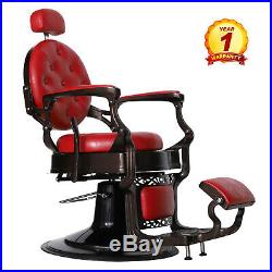 Heavy Duty Metal Vintage Barber Chair All Purpose Hydraulic Recline Salon Beauty