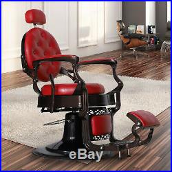 Heavy Duty Metal Vintage Barber Chair All Purpose Hydraulic Recline Salon Beauty