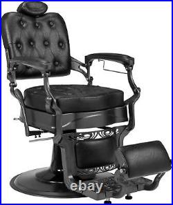 Heavy Duty Metal Vintage Barber Chair All Purpose Hydraulic Recline Salon Chair