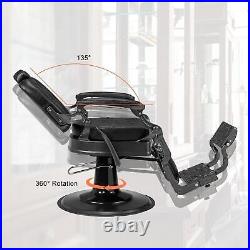 Heavy Duty Metal Vintage Barber Chair All Purpose Hydraulic Recline Salon Chair