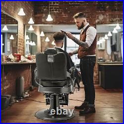 Heavy Duty Metal Vintage Barber Chair All Purpose Hydraulic Recline Salon Chair