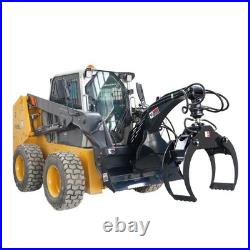 Heavy Duty Mini Skid Steer Log Grapple Hydraulic 180 Rotate Quick Loader Attach