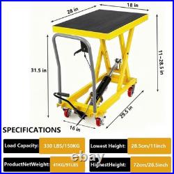 Heavy Duty Mobile 330 / 500 / 1100 Lbs Single Scissor Hydraulic Lift Table Cart Heavy Duty Mobile 330 / 500 / 1100 Lbs Single Scissor Hydraulic Lift Table Cart