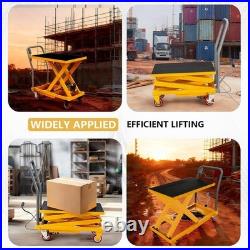 Heavy Duty Mobile 330 / 500 / 1100 Lbs Single Scissor Hydraulic Lift Table Cart