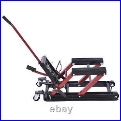 Heavy Duty Motorcycle Lift Jack 1500Ib Steel Hydraulic ATV Hoist Stand Table