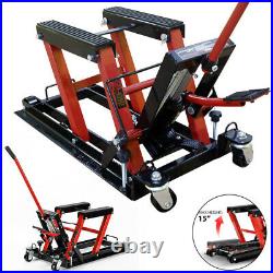 Heavy Duty Motorcycle Lift Jack 1500lbs Steel Hydraulic ATV Hoist Stand Table