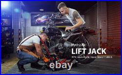 Heavy Duty Motorcycle Lift Jack 1500lbs Steel Hydraulic ATV Hoist Stand Table