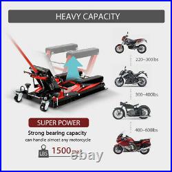 Heavy Duty Motorcycle Lift Jack 1500lbs Steel Hydraulic ATV Hoist Stand Table
