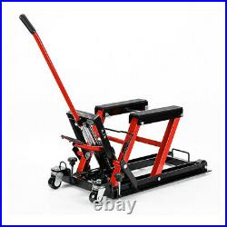 Heavy Duty Motorcycle Lift Jack 1500lbs Steel Hydraulic ATV Hoist Stand Table