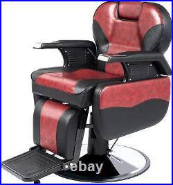 Heavy Duty Reclining Barber Chair Hydraulic Salon Chair Beauty Recliner Chair