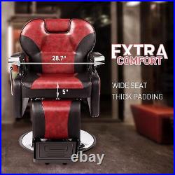 Heavy Duty Reclining Barber Chair Hydraulic Salon Chair Beauty Recliner Chair