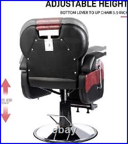 Heavy Duty Reclining Barber Chair Hydraulic Salon Chair Beauty Recliner Chair