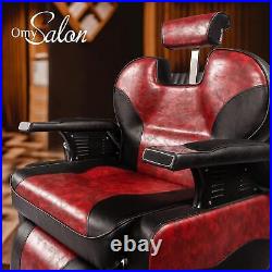 Heavy Duty Reclining Barber Chair Hydraulic Salon Chair Beauty Recliner Chair