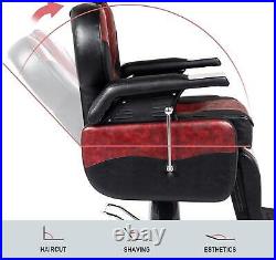 Heavy Duty Reclining Barber Chair Hydraulic Salon Chair Beauty Recliner Chair