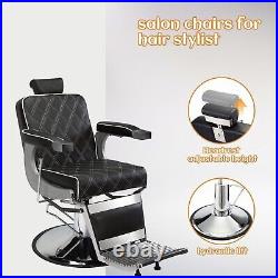 Heavy Duty Reclining Barber Salon Chair Hydraulic Beauty Salon Spa Equipment