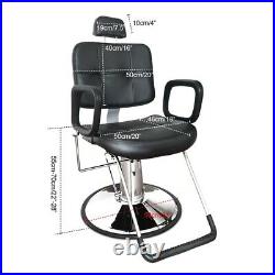 Heavy Duty Reclining Hydraulic Barber Chair Salon Beauty Shampoo Styling Black
