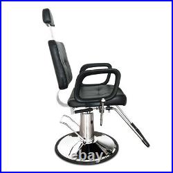 Heavy Duty Reclining Hydraulic Barber Chair Salon Beauty Shampoo Styling Black