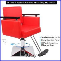 Heavy Duty Square Beauty Hydraulic Classic Barber Chair Styling Salon Haircut
