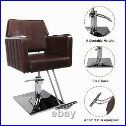 Heavy-Duty Square Hydraulic Barber Chair Adjustable Height Ergonomic Equipment