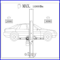 Heavy Duty Two Post L1400L Auto Lift 14,000 lb. Capacity Car Vehicle Lift! 220V