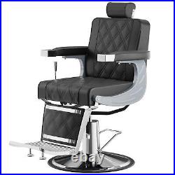 Heavy Duty Vintage Barber Chair All Purpose Reclining Hydraulic Pump Salon Chair