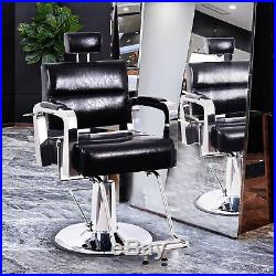 Heavy Duty Vintage Barber Chair Hydraulic Reclining Antique Salon Equipment BK