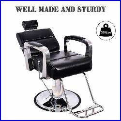 Heavy Duty Vintage Barber Chair Hydraulic Reclining Antique Salon Equipment BK