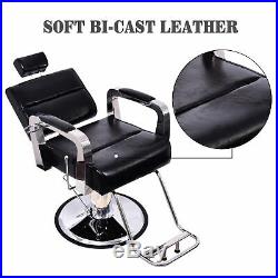 Heavy Duty Vintage Barber Chair Hydraulic Reclining Antique Salon Equipment BK