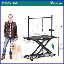Heavy Duty X-Lift Hydraulic Pet Dog Grooming Table For Large Dogs With Clamb/ Arm