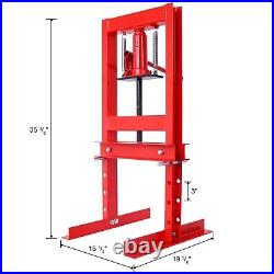 Hydraulic 6 Ton H-Frame Garage Floor Adjustable Shop Press With Plates Heavy Duty