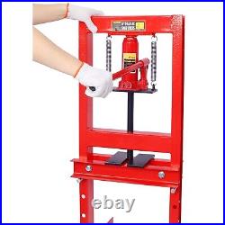 Hydraulic 6 Ton H-Frame Garage Floor Adjustable Shop Press With Plates Heavy Duty