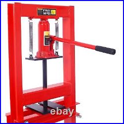 Hydraulic 6 Ton H-Frame Garage Floor Adjustable Shop Press With Plates Heavy Duty