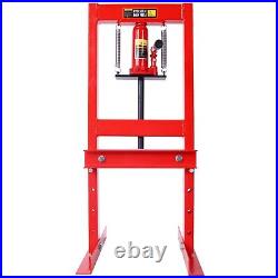 Hydraulic 6 Ton H-Frame Garage Floor Adjustable Shop Press With Plates Heavy Duty