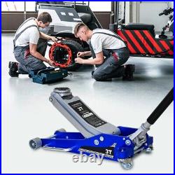 Hydraulic Aluminum Steel Racing Floor Jack 3 Ton Heavy Duty Dual Piston Pump