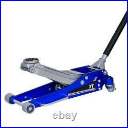 Hydraulic Aluminum Steel Racing Floor Jack 3 Ton Heavy Duty Dual Piston Pump