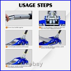 Hydraulic Aluminum Steel Racing Floor Jack 3 Ton Heavy Duty Dual Piston Pump