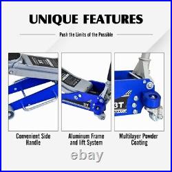 Hydraulic Aluminum Steel Racing Floor Jack 3 Ton Heavy Duty Dual Piston Pump