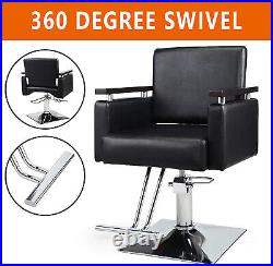 Hydraulic Barber Chair, 360 Degrees Swivel, Heavy-Duty Styling Chair for Barber
