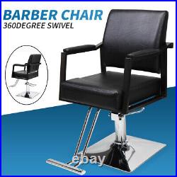 Hydraulic Barber Chair 360°Swivel Heavy Duty Beauty Salon Chair Equipment Black
