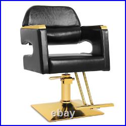 Hydraulic Barber Chair Heavy Duty Salon Beauty Stylist 360° Black+Gold