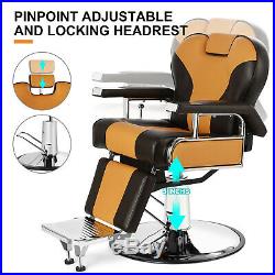 Hydraulic Barber Chair Reclining Heavy Duty Beauty Salon Professional Equipment
