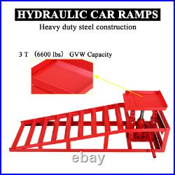 Hydraulic Car Ramps 5T 11000lbs Capacity Low Profile Heavy Duty Car Lift 2 Pack