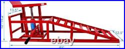 Hydraulic Car Ramps 6T 12000lbs Low Profile Heavy Duty Truck Car Lift Red 2 Pack